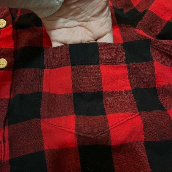 Buffalo Plaid Buttoned Flannel Pullover Shirt - Picture 9 of 9